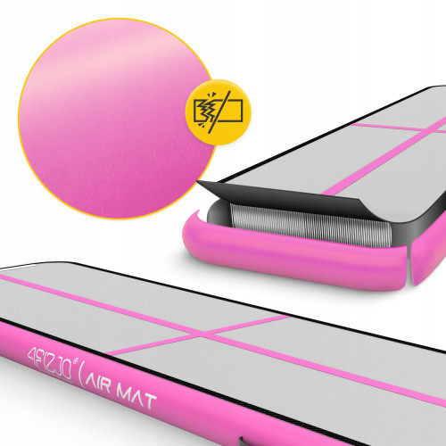  Мат гімнастичний надувний 4FIZJO Air Track Mat 400 x 100 x 15 см White/Pink (P-5907739311788) - фото №3